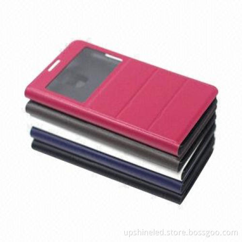 S5 wallet case, leather material with S view window design